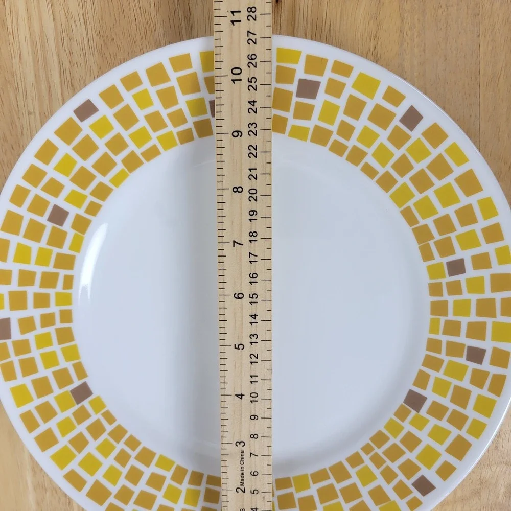 Lot of 2 Corelle Precious Colors Yellow Gold Amber Mosaic 10.75